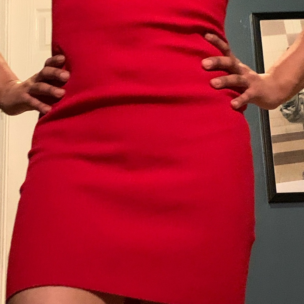 Red mini dress